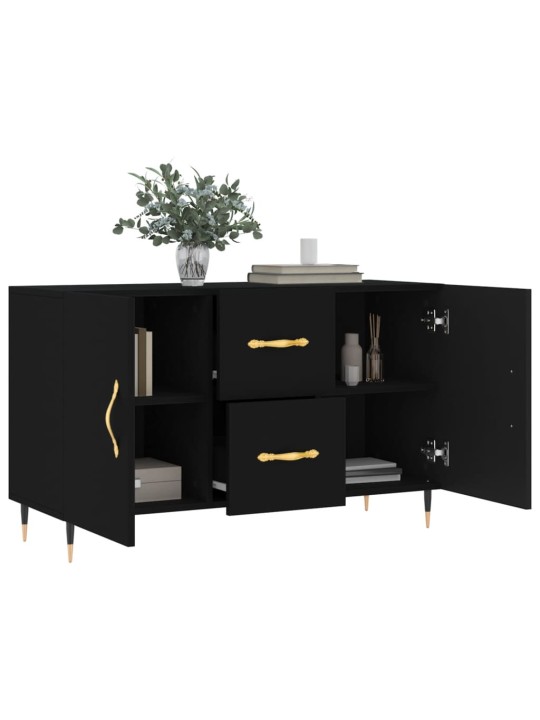 Kumode, melna, 100x36x60 cm, inženierijas koks
