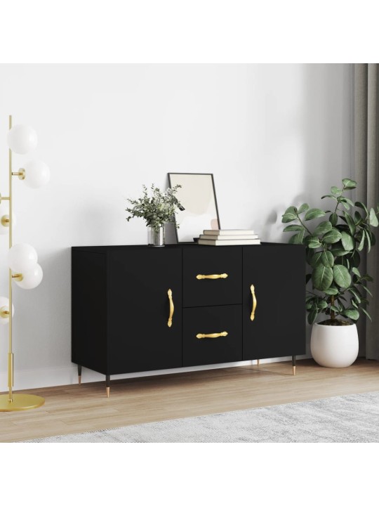 Kumode, melna, 100x36x60 cm, inženierijas koks