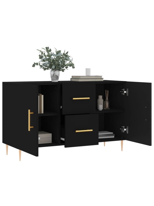 Kumode, melna, 100x36x60 cm, inženierijas koks