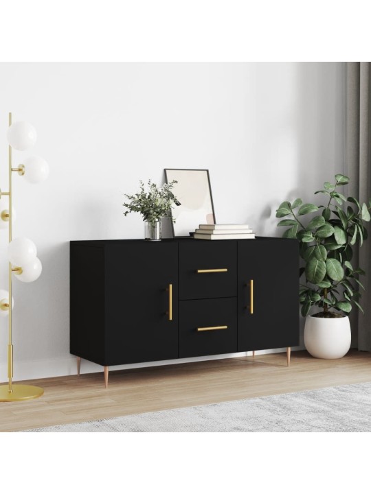 Kumode, melna, 100x36x60 cm, inženierijas koks