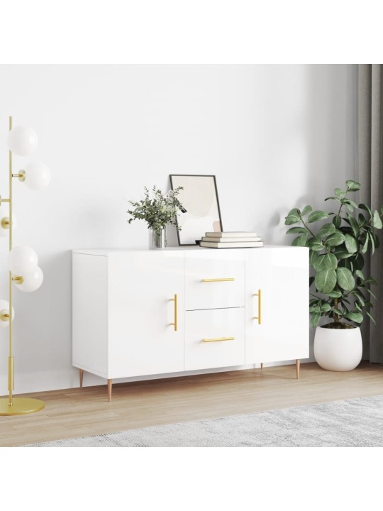 Kumode, spīdīgi balta, 100x36x60 cm, inženierijas koks