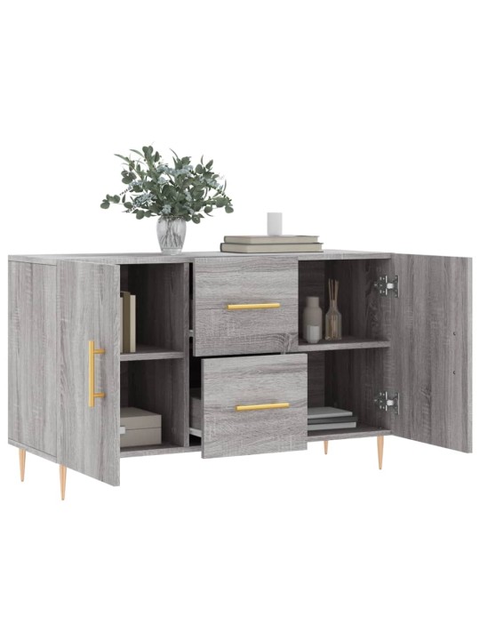 Kumode, pelēka ozolkoka krāsa, 100x36x60 cm, inženierijas koks