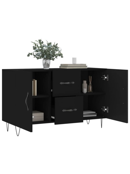 Kumode, melna, 100x36x60 cm, inženierijas koks