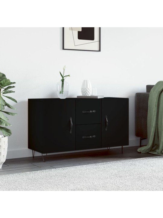 Kumode, melna, 100x36x60 cm, inženierijas koks