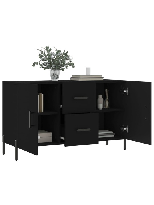 Kumode, melna, 100x36x60 cm, inženierijas koks