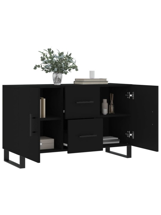 Kumode, melna, 100x36x60 cm, inženierijas koks