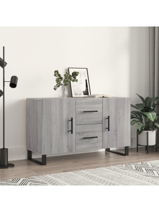 Kumode, pelēka ozolkoka krāsa, 100x36x60 cm, inženierijas koks