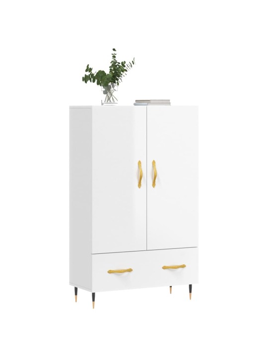 Augstais skapis, spīdīgi balts, 69,5x31x115cm inženierijas koks