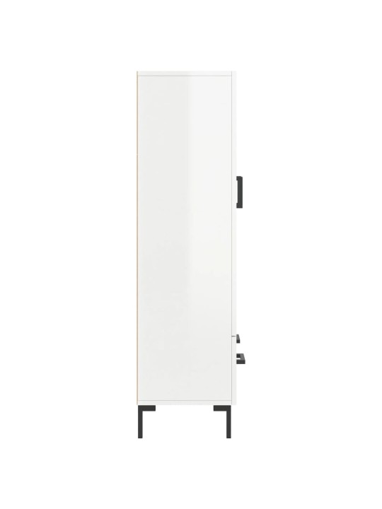Augstais skapis, spīdīgi balts, 69,5x31x115cm inženierijas koks