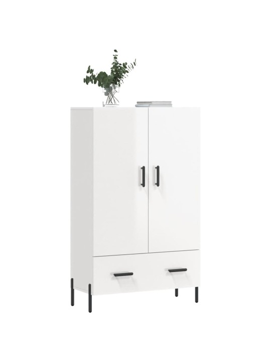 Augstais skapis, spīdīgi balts, 69,5x31x115cm inženierijas koks