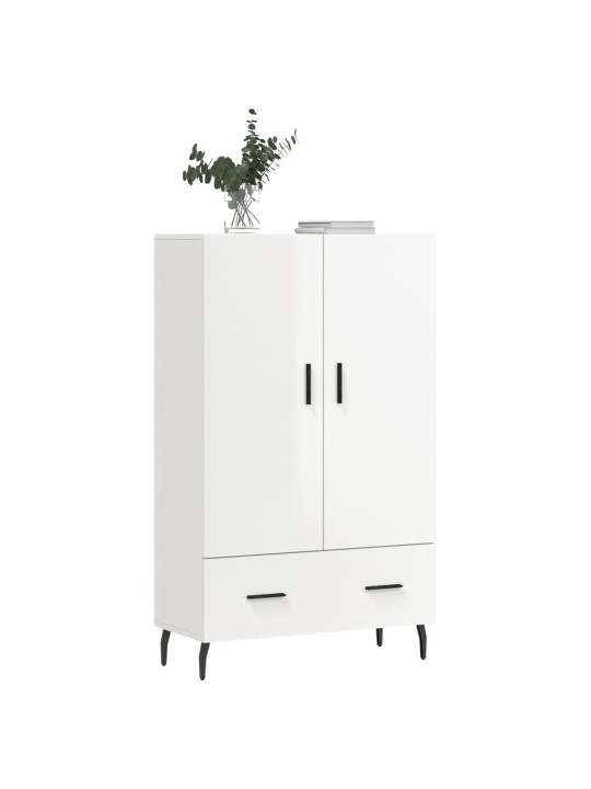 Augstais skapis, spīdīgi balts, 69,5x31x115cm inženierijas koks