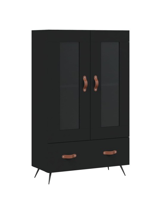 Augstais skapītis, melns, 69,5x31x115 cm, inženierijas koks
