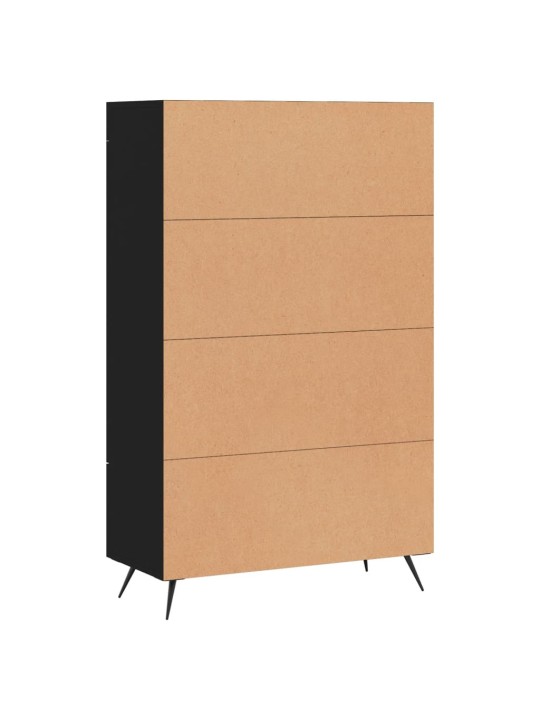 Augstais skapītis, melns, 69,5x31x115 cm, inženierijas koks