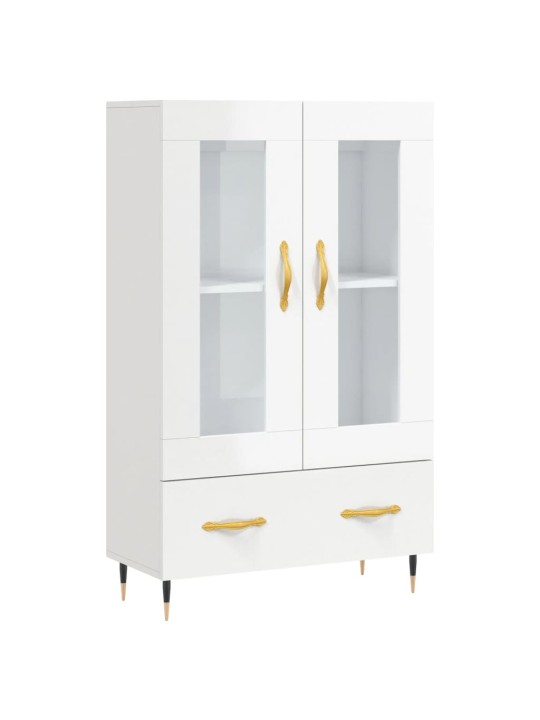 Augstais skapis, spīdīgi balts, 69,5x31x115cm inženierijas koks