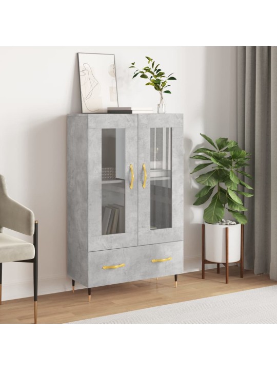 Augstais skapītis, pelēks, 69,5x31x115 cm, inženierijas koks