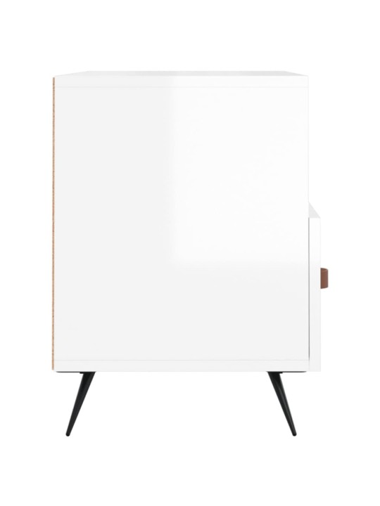 Tv skapītis, spīdīgi balts, 80x36x50 cm, inženierijas koks
