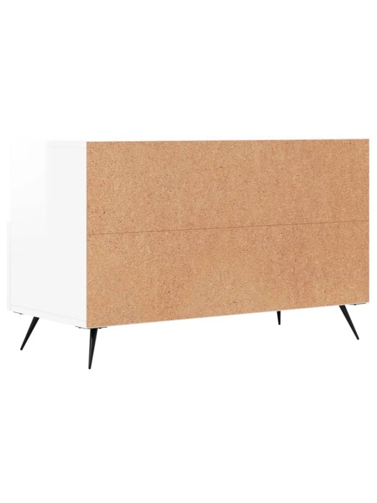 Tv skapītis, spīdīgi balts, 80x36x50 cm, inženierijas koks
