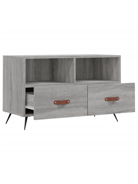 Tv skapītis, pelēka ozolkoka, 80x36x50 cm, inženierijas koks