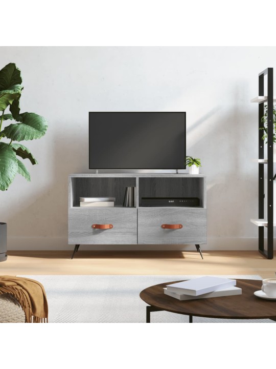 Tv skapītis, pelēka ozolkoka, 80x36x50 cm, inženierijas koks