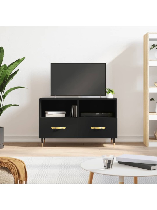 Tv skapītis, melns, 80x36x50 cm, inženierijas koks