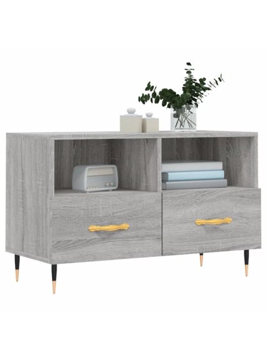 Tv skapītis, pelēka ozolkoka, 80x36x50 cm, inženierijas koks