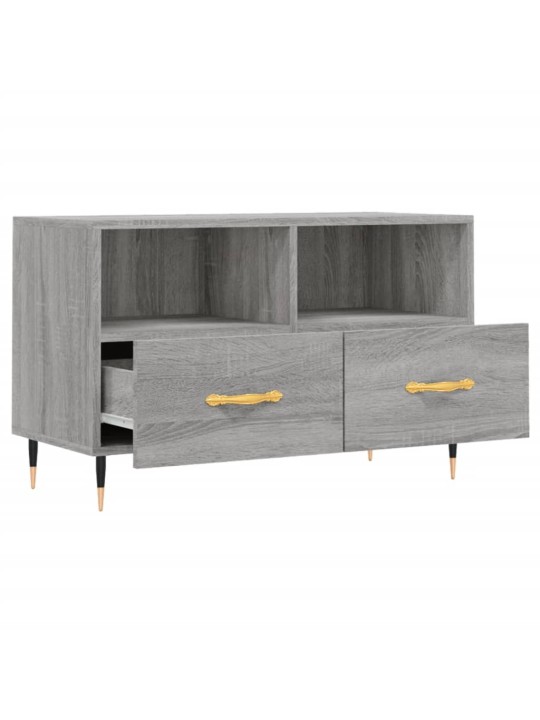 Tv skapītis, pelēka ozolkoka, 80x36x50 cm, inženierijas koks