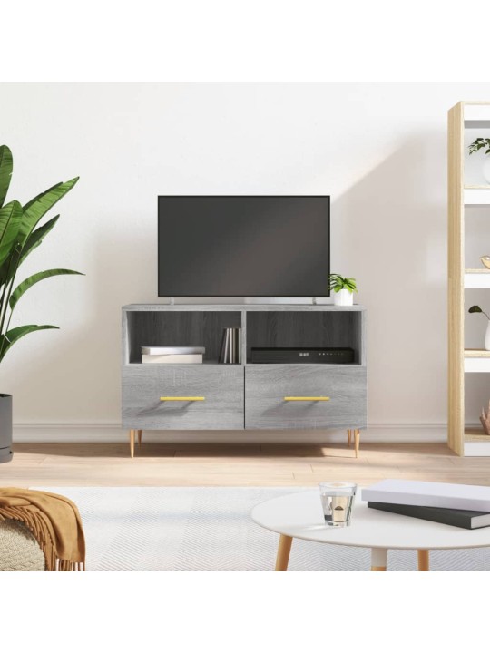 Tv skapītis, pelēka ozolkoka, 80x36x50 cm, inženierijas koks