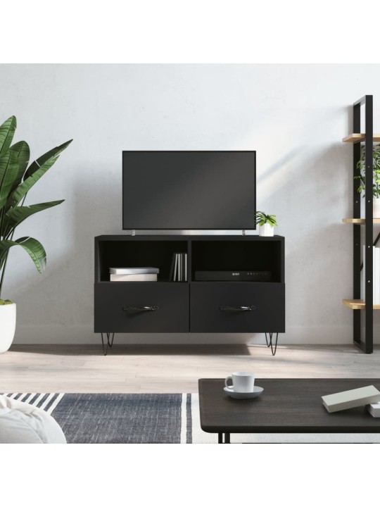 Tv skapītis, melns, 80x36x50 cm, inženierijas koks