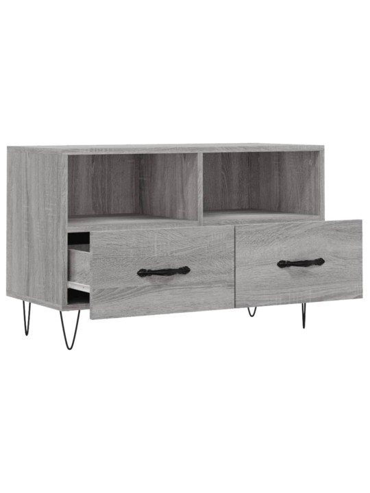 Tv skapītis, pelēka ozolkoka, 80x36x50 cm, inženierijas koks