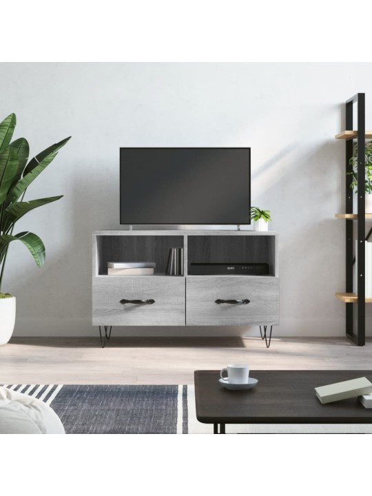 Tv skapītis, pelēka ozolkoka, 80x36x50 cm, inženierijas koks