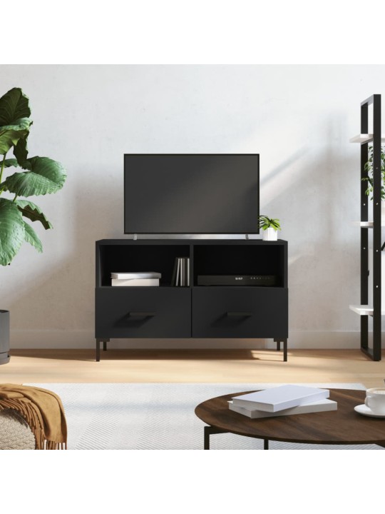 Tv skapītis, melns, 80x36x50 cm, inženierijas koks