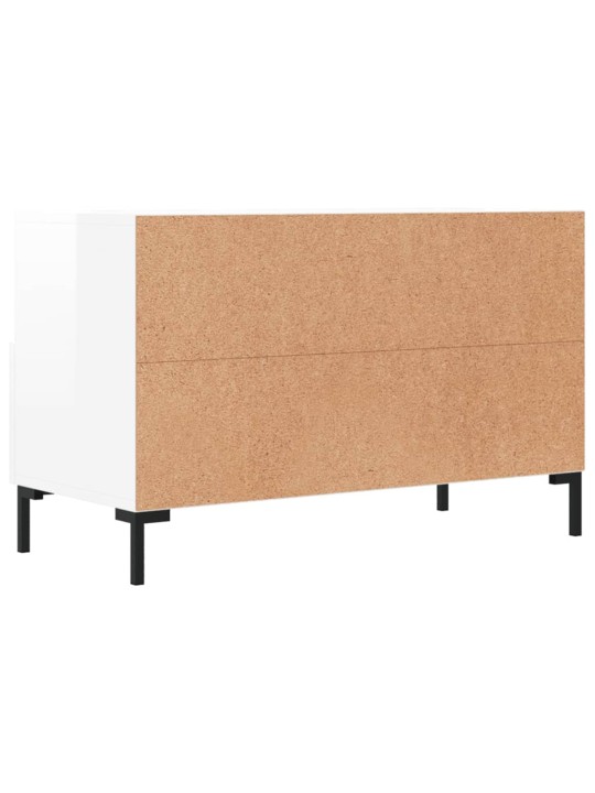 Tv skapītis, spīdīgi balts, 80x36x50 cm, inženierijas koks