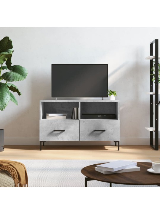 Tv skapītis, betona pelēks, 80x36x50 cm, inženierijas koks