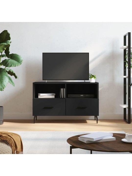 Tv skapītis, melns, 80x36x50 cm, inženierijas koks