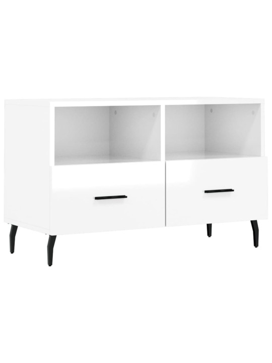 Tv skapītis, spīdīgi balts, 80x36x50 cm, inženierijas koks