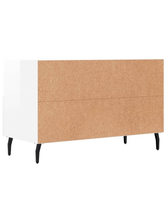 Tv skapītis, spīdīgi balts, 80x36x50 cm, inženierijas koks