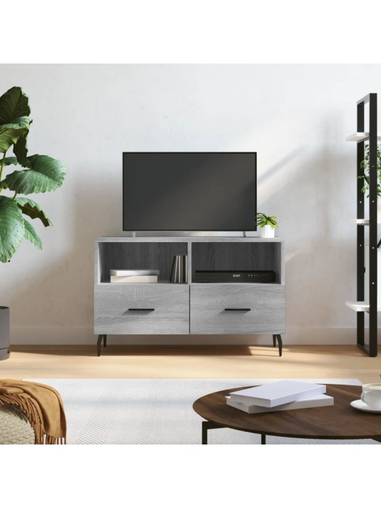 Tv skapītis, pelēka ozolkoka, 80x36x50 cm, inženierijas koks