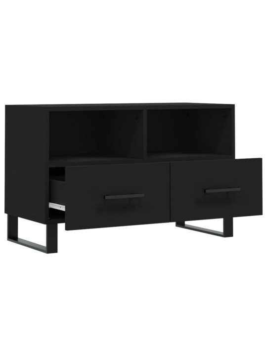 Tv skapītis, melns, 80x36x50 cm, inženierijas koks