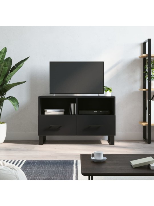 Tv skapītis, melns, 80x36x50 cm, inženierijas koks