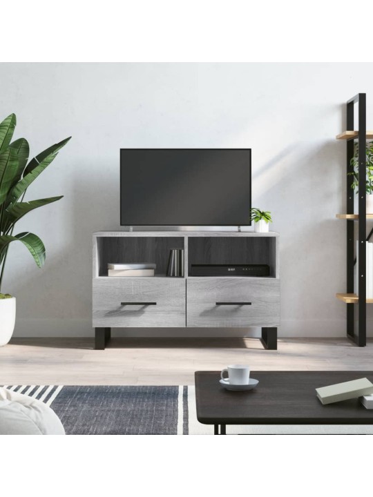 Tv skapītis, pelēka ozolkoka, 80x36x50 cm, inženierijas koks