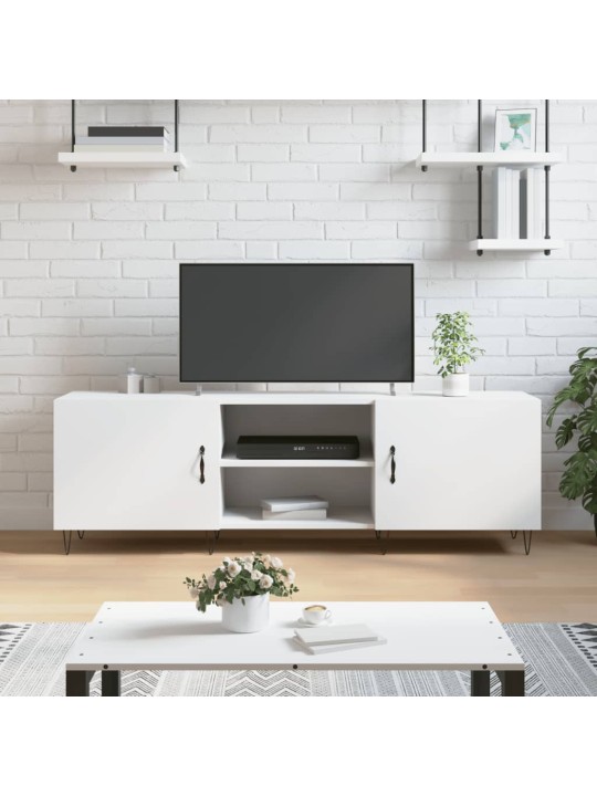 Tv skapītis, balts, 150x30x50 cm, inženierijas koks