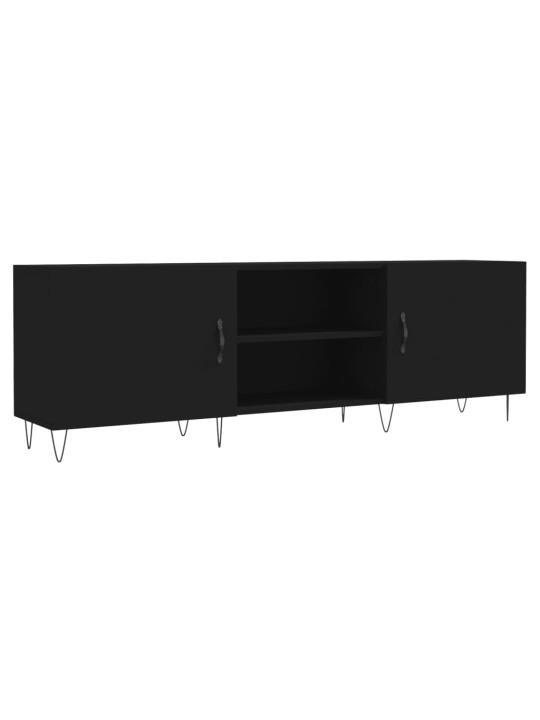 Tv skapītis, melns, 150x30x50 cm, inženierijas koks