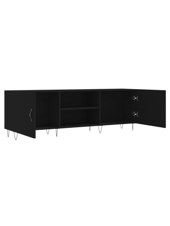 Tv skapītis, melns, 150x30x50 cm, inženierijas koks