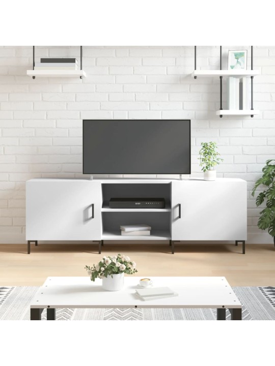 Tv skapītis, balts, 150x30x50 cm, inženierijas koks