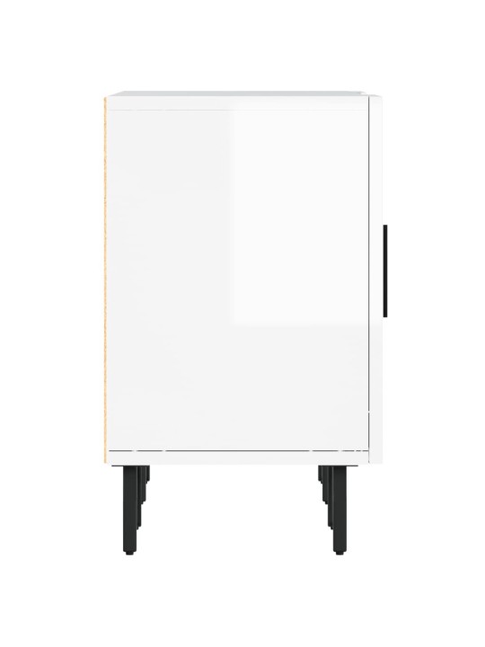 Tv skapītis, spīdīgi balts, 150x30x50 cm, inženierijas koks