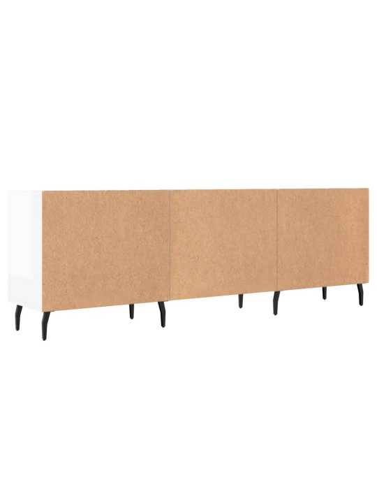 Tv skapītis, spīdīgi balts, 150x30x50 cm, inženierijas koks