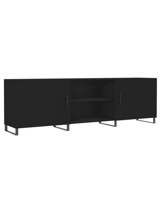 Tv skapītis, melns, 150x30x50 cm, inženierijas koks