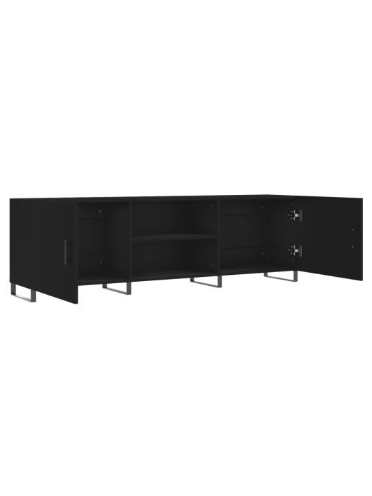 Tv skapītis, melns, 150x30x50 cm, inženierijas koks