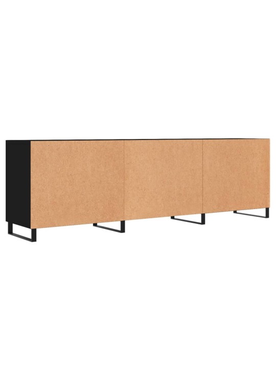 Tv skapītis, melns, 150x30x50 cm, inženierijas koks