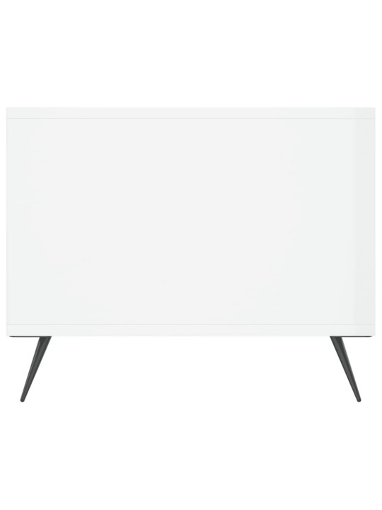 Kafijas galdiņš, spīdīgi balts, 102x50x40 cm, inženierijas koks